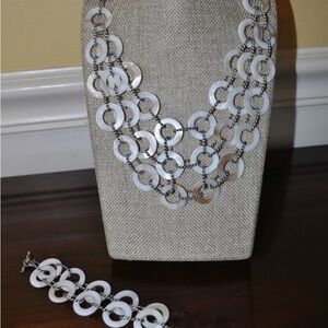 Chic White and Silver Necklace Set